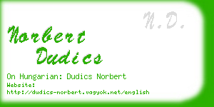 norbert dudics business card